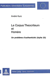 Title: Le corpus théocriteum et Homère